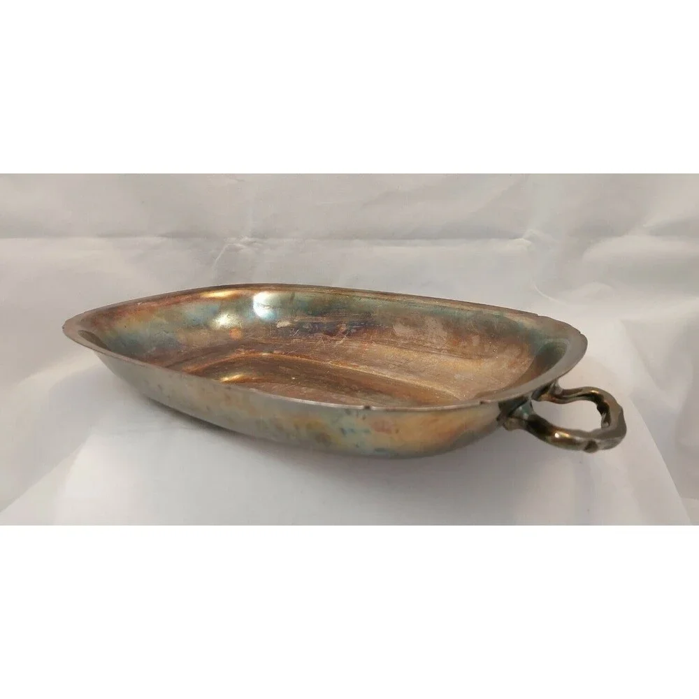 Reed & Barton Serving Dish with Handles silver plated, tarnished 10